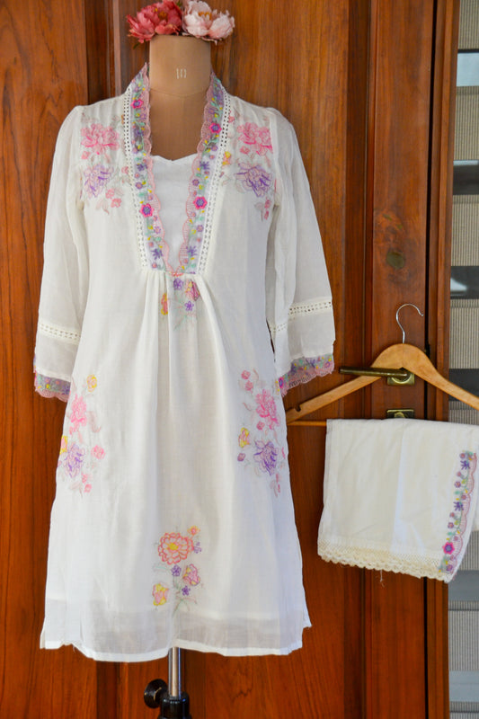 Whisper Blooms – Pure Mulmul Cotton Co-ord Set